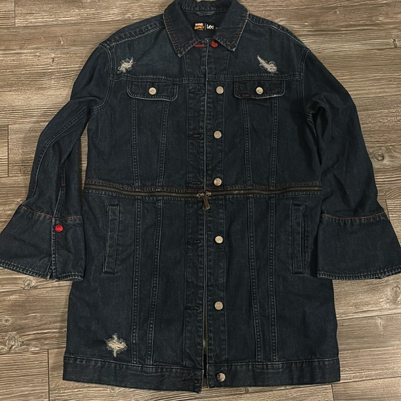 VINTAGE MARVEL COMICS LEE PAINTED LONG ZIP TO SHORT JEAN JACKET LEE BUTTONS MED - Picture 6 of 12